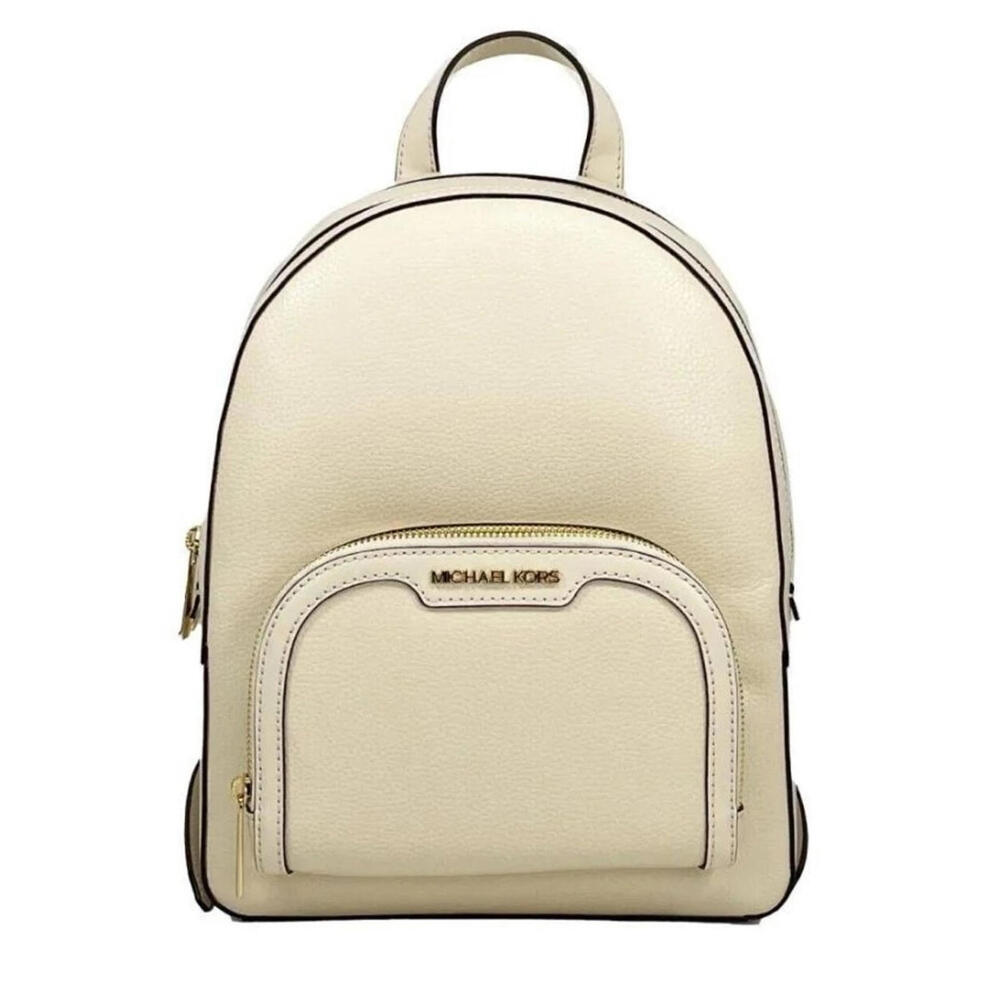 Michael Kors Jaycee Medium Pebbled Leather Backpack Light Cream NWT - Picture 1 of 15